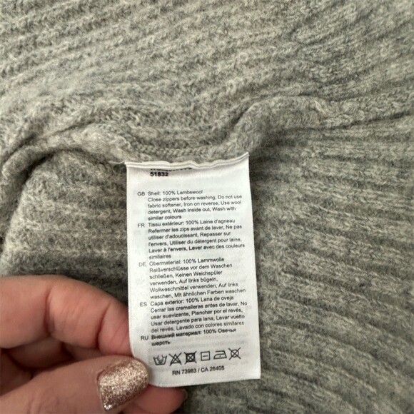 Helly Hansen Marka Wool 1/2 zip Pullover Sweater Grey Rib Knit, Small - Picture 10 of 11